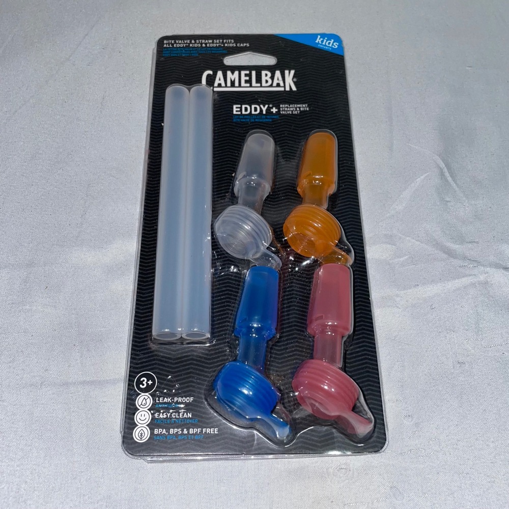 CamelBak Eddy+ Kids Replacement Straws and Bite Valve Set 4-Pack Multi-Color